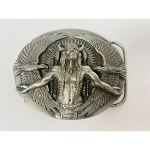 Native American Chief Eagle Fly High Great Spirit 1991 Siskiyou Belt Buckle